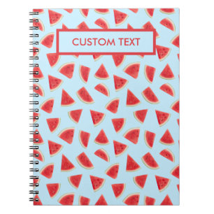 Cuaderno Rebanada de sandía realista personalizada patrón d