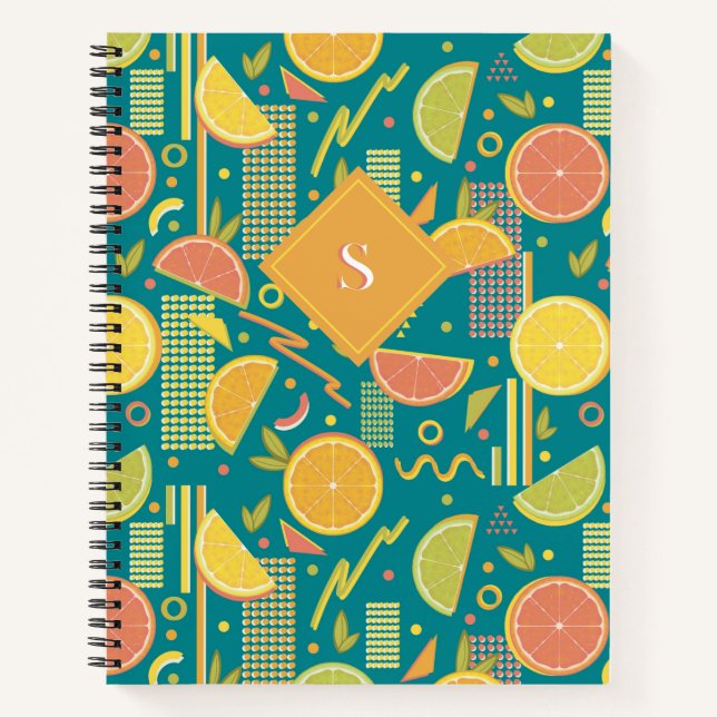 Cuaderno Rebanadas verde azuladas de cítricos de los años 8 (Anverso)