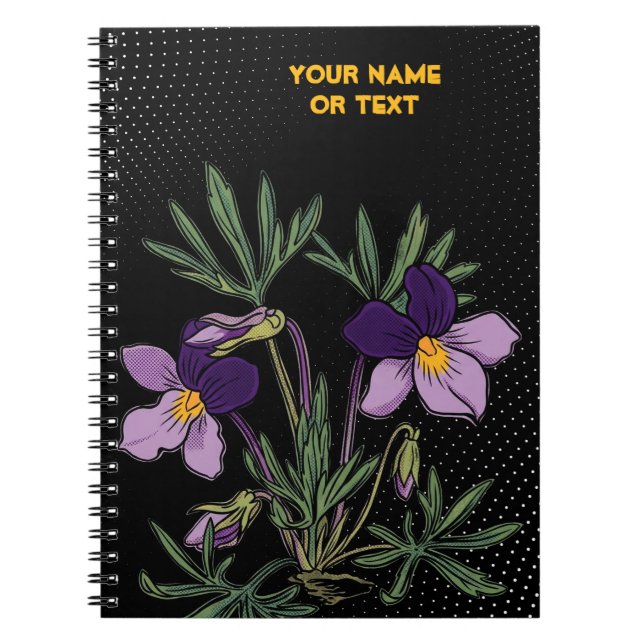 Cuaderno Rebelde Botánico: Violeta de Pata de Pájaro Pop Ar (Frente)