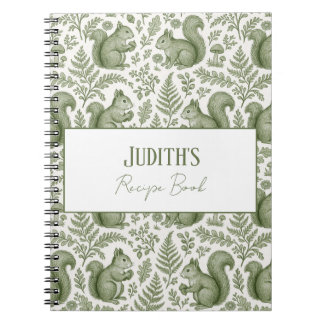 Cuaderno Receta Arbolada de Chinoiserie Verde Monograma