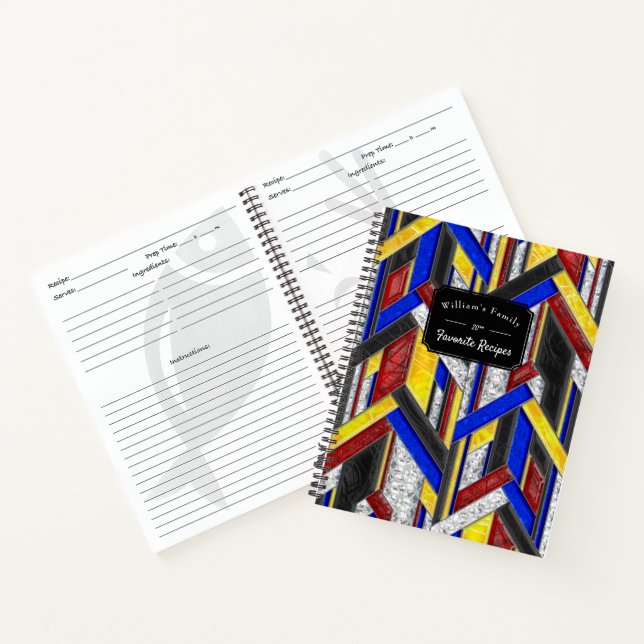Cuaderno Receta Art Decó de Vidrio Manchado (Interior)