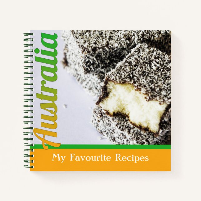 Cuaderno Receta australiana para los pasteles lamington (Anverso)