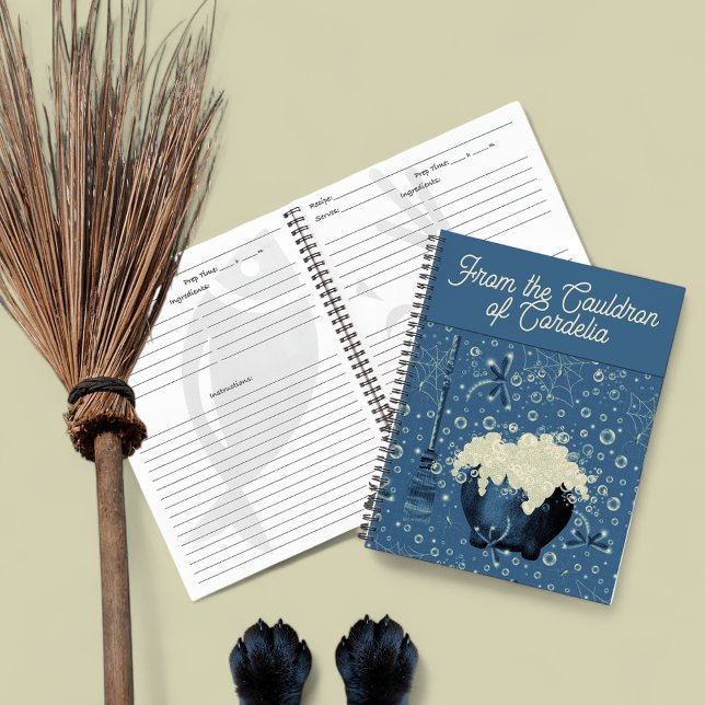 Cuaderno Receta azul Caldron (Witch cauldron recipe journal )