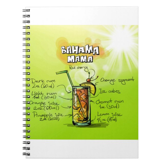 Cuaderno Receta Bahama Mama Cocktail (Frente)