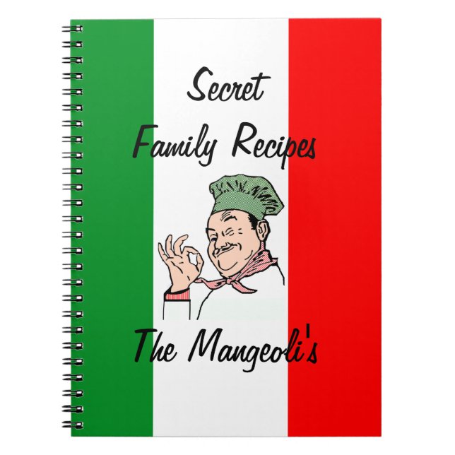Cuaderno Receta-Bandera italiana de Italia (Frente)