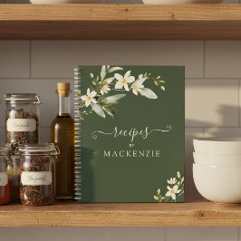 Cuaderno Receta botánica de vegetación de flor silvestre el