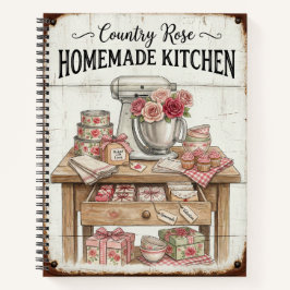Cuaderno Receta Casera de Cocina Rosa de Campo