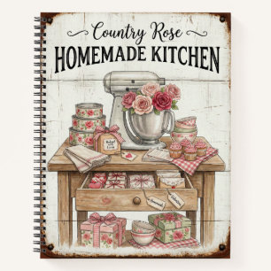 Cuaderno Receta Casera de Cocina Rosa de Campo