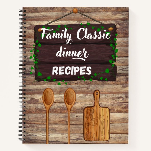 Cuaderno Receta clásica de cena familiar (Anverso)