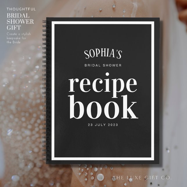 Cuaderno Receta clásica de ducha de novia negra y blanca (Subido por el creador)