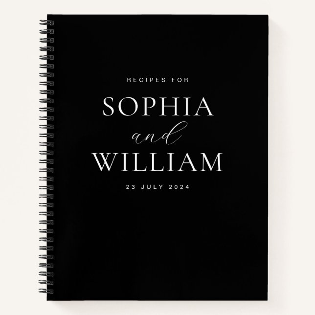 Cuaderno Receta clásica de Moda de parejas negras y blancas (Anverso)
