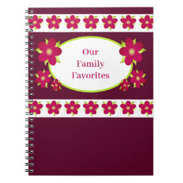 Cuaderno Receta con acento floral de ciruela y borgoña