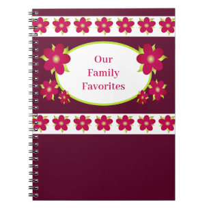 Cuaderno Receta con acento floral de ciruela y borgoña