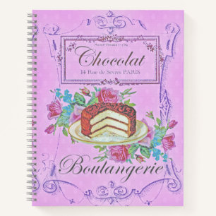 Cuaderno Receta de anuncio de pastelería de chocolate de vi
