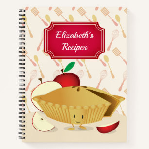 Cuaderno Receta de Apple Pie Name Ilustrada Sonriente