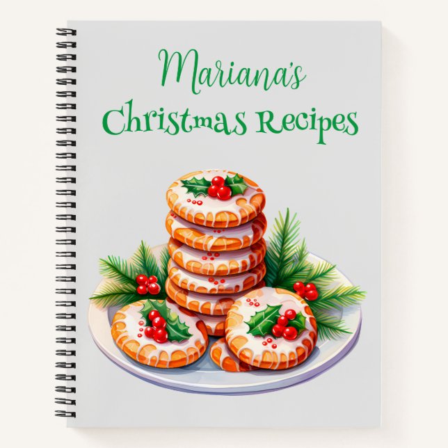 Cuaderno Receta de árbol de Navidad verde (Anverso)