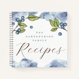 Cuaderno Receta de BlueColor Elegant Blueberries