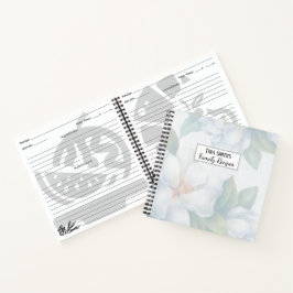 Cuaderno Receta de Boda Silver White Dogwood Blossom
