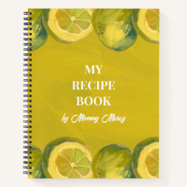 Cuaderno Receta de Borde de Frutas de Limón Pintadas en Ama