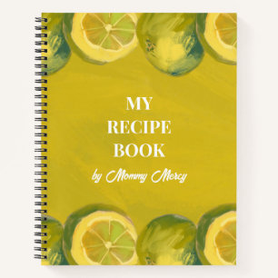 Cuaderno Receta de Borde de Frutas de Limón Pintadas en Ama