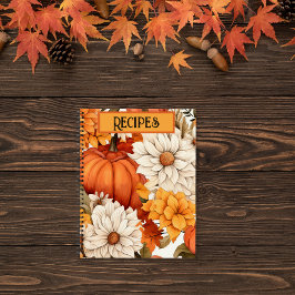 Cuaderno Receta de calabaza floral de otoño