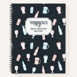 Cuaderno Receta de cerveza caprichosa dibujada a mano de Be