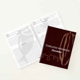 Cuaderno Receta de Chocolate de Chocolatier de Vaina de Cac