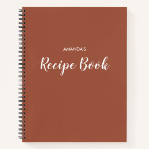 Cuaderno Receta de cocina de terracota con escritura mínima