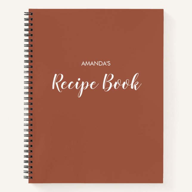 Cuaderno Receta de cocina de terracota con escritura mínima (Anverso)
