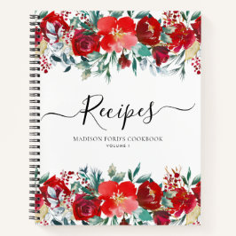 Cuaderno Receta de cocina de vacaciones floral de presupues