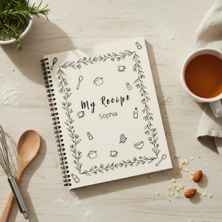Cuaderno Receta de cocina minimalista elegante