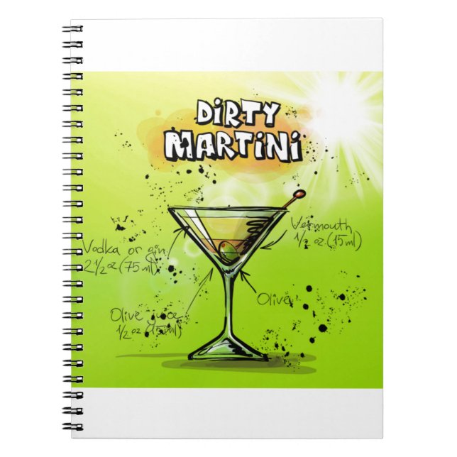 Cuaderno Receta de cóctel Martini (Frente)
