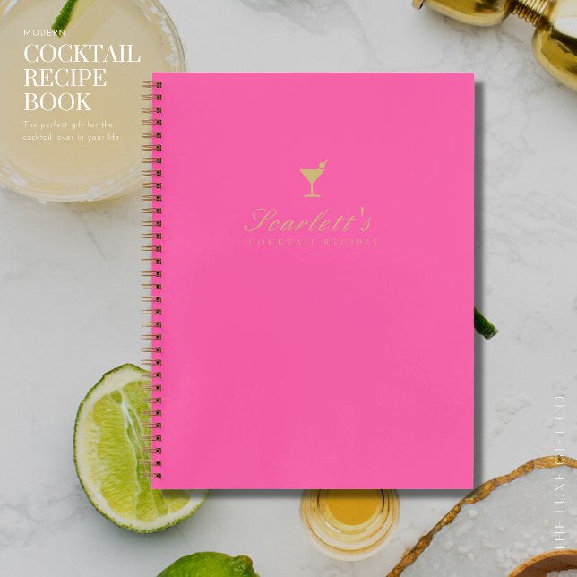 Cuaderno Receta de cócteles rosados y dorados en blanco de  (Subido por el creador)