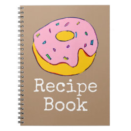 Cuaderno Receta de comida rosa de rosquilla de rosquero art