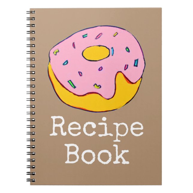Cuaderno Receta de comida rosa de rosquilla de rosquero art (Frente)