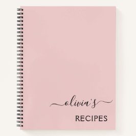 Cuaderno Receta de Cookbook Rubor Pink Girly Monograma