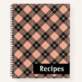 Cuaderno Receta de Cuadros Corales Rosa Negro Leñador