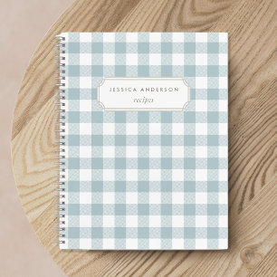 Cuaderno Receta de cuadros de búfalo azul de granja moderna