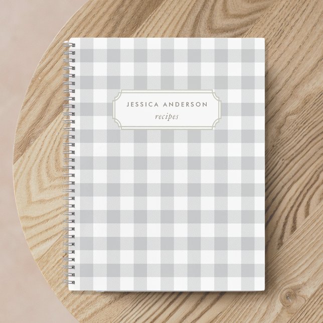 Cuaderno Receta de cuadros de búfalo gris de granja moderna (Subido por el creador)