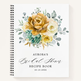 Cuaderno Receta de Desayuno Nupcial de Salvia Floral Amaril