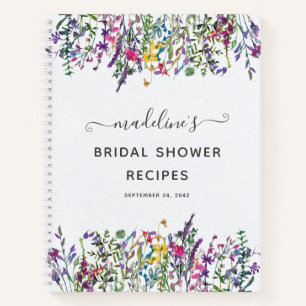 Cuaderno Receta de Desayuno Nupcial Floral de Flor Silvestr