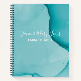 Cuaderno Receta de Diseño Azul con Tinta de Alcohol Contemp