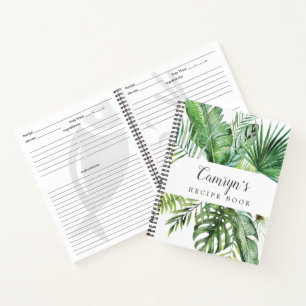 Cuaderno Receta de ducha de novia de palmas tropicales salv