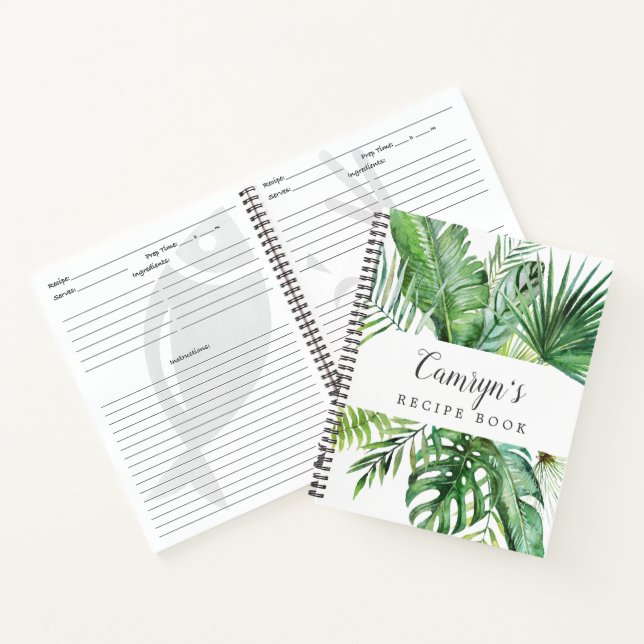 Cuaderno Receta de ducha de novia de palmas tropicales salv (Interior)