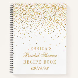 Cuaderno Receta de ducha de novias de oro de cosecha de vin