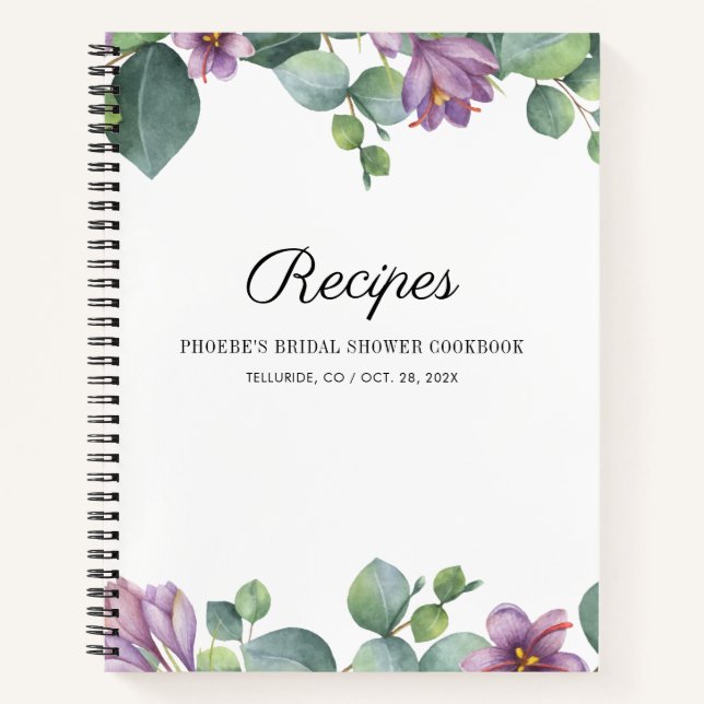 Cuaderno Receta de ducha nupcial de eucalipto botánico mode (Anverso)
