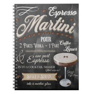 Cuaderno Receta de Espresso Martini Chalkboard