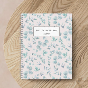 Cuaderno Receta de eucalipto rosa y salvia elegante