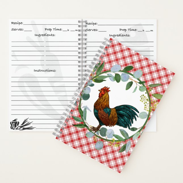 Cuaderno Receta de Eucalyptus Wreath & Rooster Farmhouse (Interior)