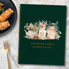 Cuaderno Receta de familia botánica floral de bosque monogr